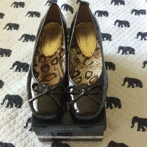 Patent Leather Kitten Heel Wedges